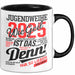 Jugendbetreuung Tasse Geschenk Lustige Geschenkidee Spruch Jugendweihe 2025 Schwarz Trendation