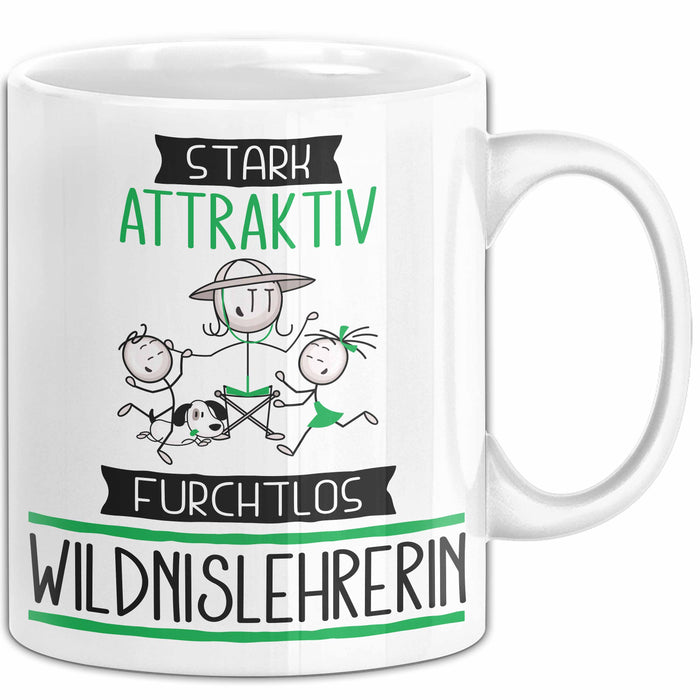 Wildnislehrerin Tasse Geschenk Becher Stark Attraktiv Furchtlos Wildnislehrerin Lustige Geschenkidee Weiß Trendation