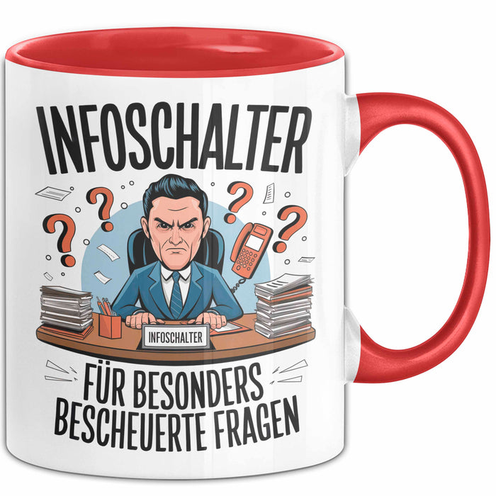 Bürokollege Tasse Geschenkidee Auskunftsschalter Kollege Rot Trendation