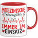 Medizinischer Assistent Arzt Tasse Geschenk Lustige Geschenkidee Spruch Medizinische Fachangestellte Immer Im Einsatz Rot Trendation