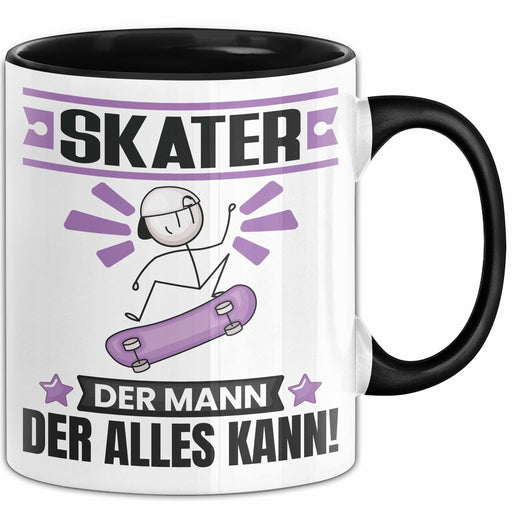 Skater Tasse Geschenk für Skater Der Mann Der Alles Kann Geschenkidee zum Geburtstag Schwarz Trendation