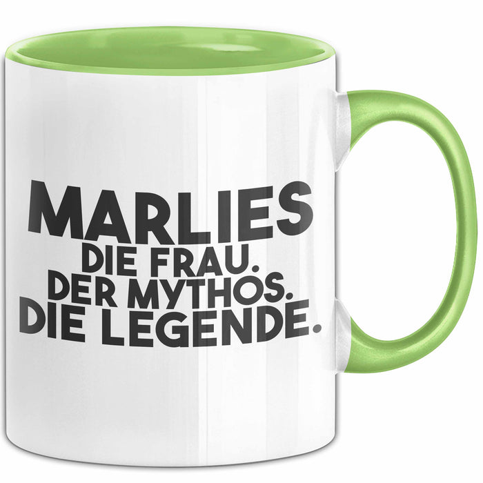 Marlies Tasse Marlies – Die Frau. Der Mythos. Die Legende. Geschenk Grün Trendation