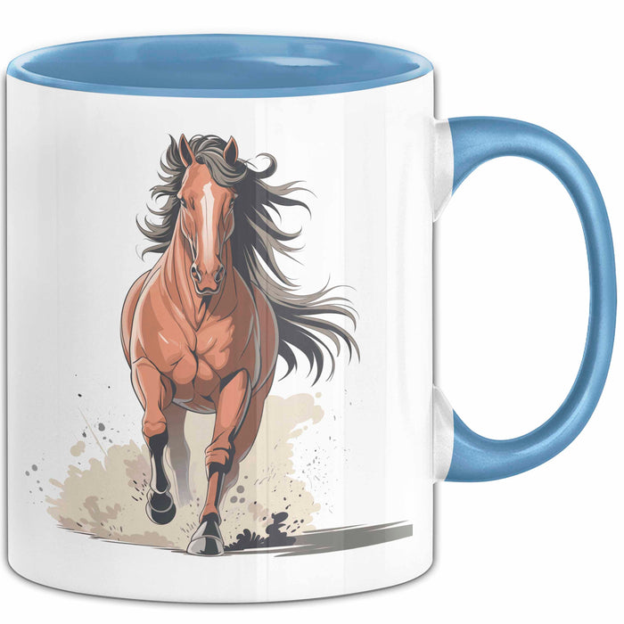 Reiter Tasse Geschenk Lustige Geschenkidee Spruch Für Reitsport Liebhaber Blau Trendation