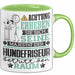 Hundefriseur Geschenk Tasse Lustiger Spruch Erheben Sie Sich Der Hundefriseur Betritt den Raum Grün Trendation