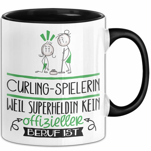 Curling-Spielerin Geschenk Tasse Lustiger Spruch Curling-Spielerin Weil Superheldin Kein Offizieller Beruf Ist Geschenkidee Trendation