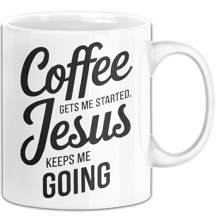 Jesus Christliche Geschenk Kaffee Jesus hält mich am Laufen Geschenkidee Lustig Weiß Trendation