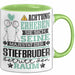 Stiefbruder Geschenk Tasse Lustiger Spruch Erheben Sie Sich Der Stiefbruder Betritt den Raum Grün Trendation