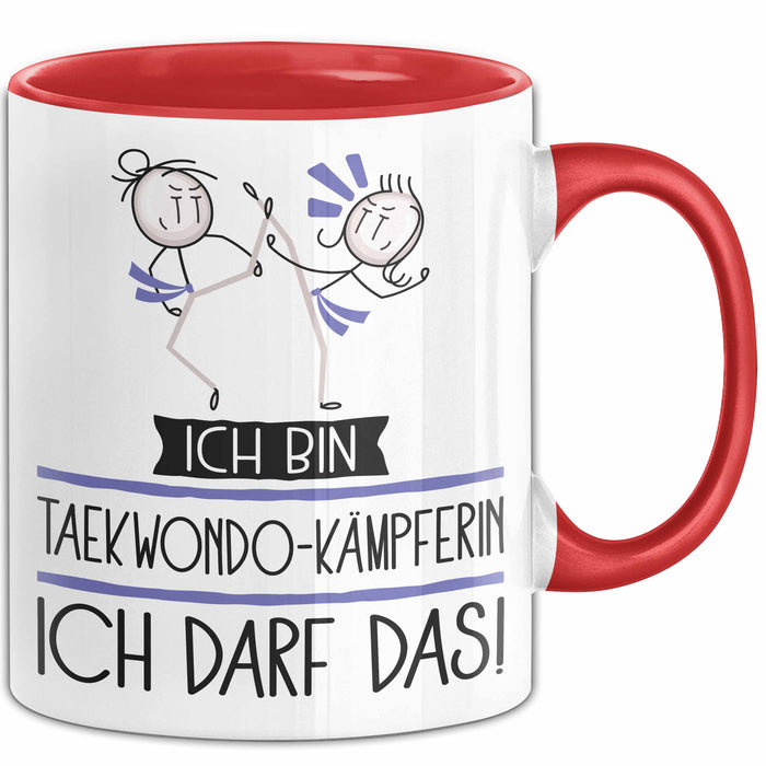 Geschenk für Taekwondo-Kämpferin Tasse Lustige Geschenkidee Geburtstag Ich Bin Taekwondo-Kämpferin Ich Darf Das Rot Trendation