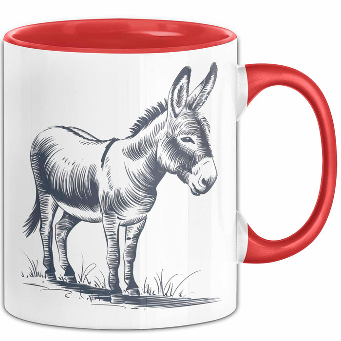 Eselbauer Esel Tier Tasse Geschenk Lustige Geschenkidee Spruch Rot Trendation