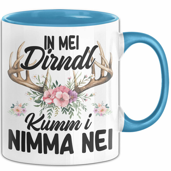 Oktober In Mei Dirndl Kumm I Nimma Nei Geschenk Tasse Becher Blau Trendation