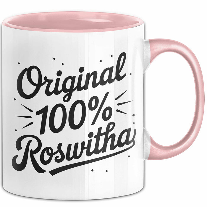 Roswitha Tasse Geschenk Original 100% Roswitha Geschenkidee Geburtstag Rosa Trendation
