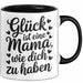Mama Tasse Geschenk Glueck Ist Eine Mama Wie Dich Zu Haben Geschenkidee Muttertag Schwarz Trendation