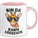 Sarkastische Giraffe Tasse Geschenk Lustige Geschenkidee Spruch Bin Da Kann Losgehen Rosa Trendation