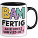 Schüler Abschluss Tasse Geschenk Lustige Geschenkidee Spruch Bam Fertig Trendation