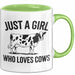 Kuh Tasse Geschenk Just A Girl Who Loves Cows Geschenkidee Tier Grün Trendation