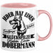Dobermann-Besitzer Tasse Geschenk Dobermann Geschenkidee Herrchen Frauchen Jeder Hat Einen Schutzengel Rosa Trendation