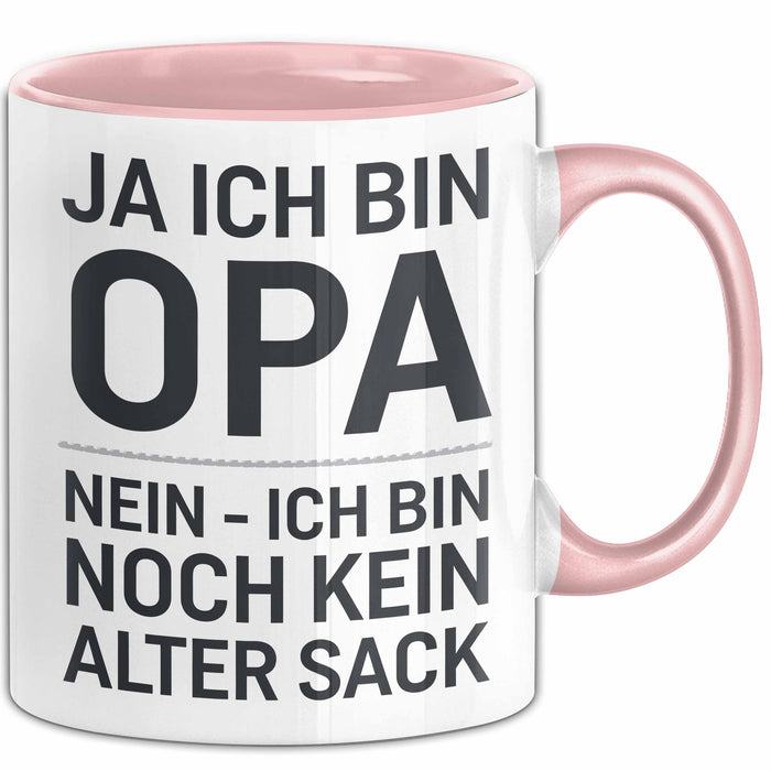 Opa Tasse Geschenk Ja Ich Bin Opa Aber Kein Alter Mann Geschenkidee Vatertag Rosa Trendation