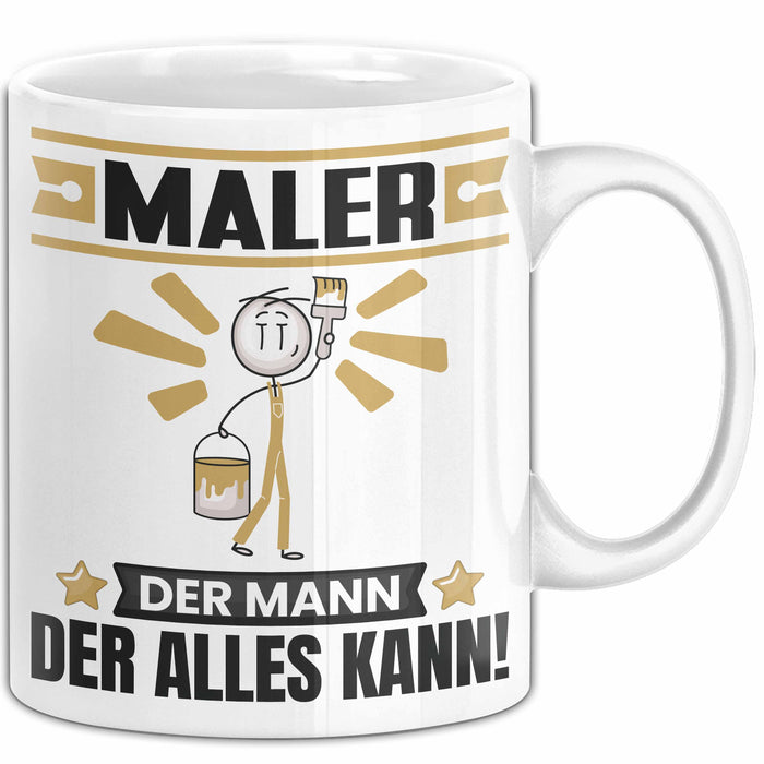 Maler Tasse Geschenk für Maler Der Mann Der Alles Kann Geschenkidee zum Geburtstag Weiß Trendation