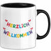 Willkommensparty Dekoration Tasse Geschenk Lustige Geschenkidee Spruch Herzlich Willkommen Trendation