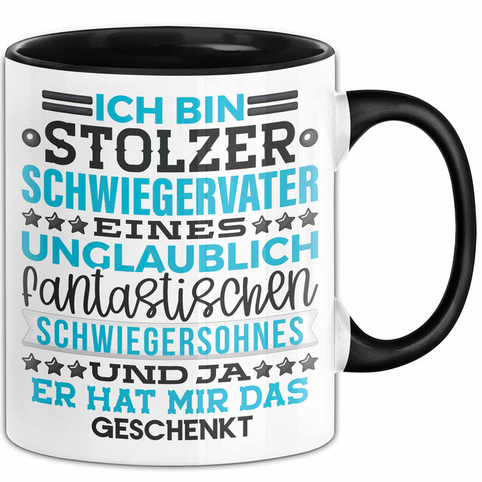 Schwiegervater Geschenk Von Schwiegersohn Geschenkidee Tasse Spruch Becher Schwarz Trendation
