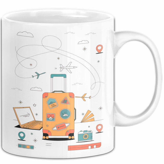 Reiseblogger Tasse Geschenk Lustige Geschenkidee Spruch Für Abenteuer Sucher Weiß Trendation