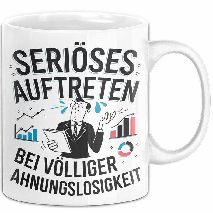 Sarkasmus Tasse Geschenkidee Erscheinung Mit Null Ahnung Weiß Trendation