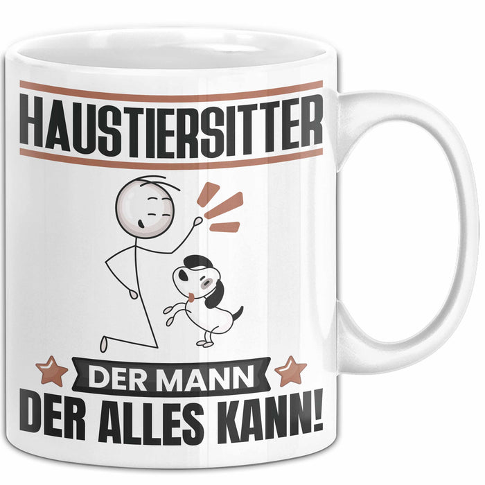 Haustiersitter Tasse Geschenk für Haustiersitter Der Mann Der Alles Kann Geschenkidee zum Geburtstag Weiß Trendation