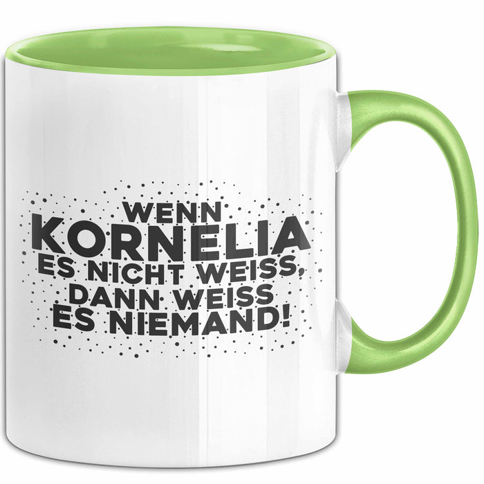 Kornelia Tasse Wenn Kornelia Es Nicht Weiss, Dann Weiss Es Niemand!