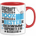Schwimmsportler Geschenk Lustiger Spruch für Schwimmsportler Geschenkidee Bester Schwimmsportler Der Welt Rot Trendation
