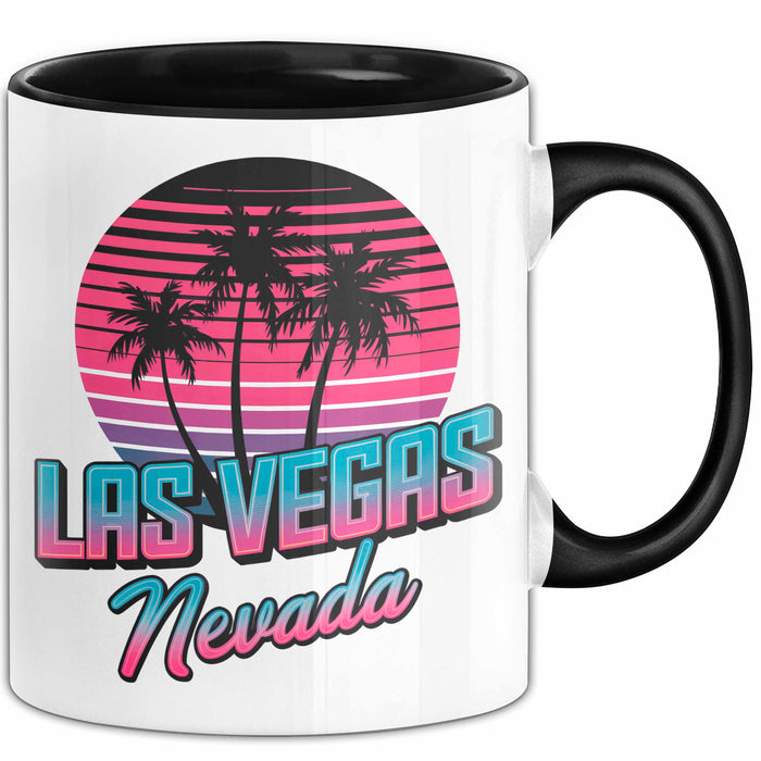 Las Vegas Nevada USA Tasse Geschenk Lustige Geschenkidee Spruch Schwarz Trendation