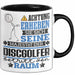Discgolfer Geschenk Tasse Lustiger Spruch Erheben Sie Sich Der Discgolfer Betritt den Raum Schwarz Trendation