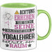 Yogalehrer Geschenk Tasse Lustiger Spruch Erheben Sie Sich Der Yogalehrer Betritt den Raum Grün Trendation