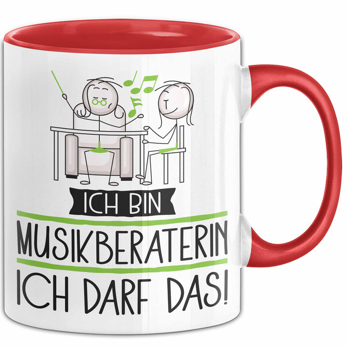 Geschenk für Musikberaterin Tasse Lustige Geschenkidee Geburtstag Ich Bin Musikberaterin Ich Darf Das Rot Trendation