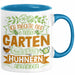 Hobby-Gärtner Geschenk Tasse Ich Möchte Nur In Meinem Garten Arbeiten Hühner Liebhaber Landwirt Bauer Geschenkidee Kaffee-Becher Blau Trendation