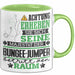 Bungee-Jumper Geschenk Tasse Lustiger Spruch Erheben Sie Sich Der Bungee-Jumper Betritt den Raum Grün Trendation