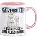 Katzensitter Tasse Geschenk für Katzensitter Der Mann Der Alles Kann Geschenkidee zum Geburtstag Rosa Trendation