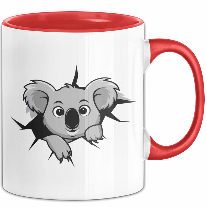 Koala Tierliebhaber Tasse Geschenk Lustige Geschenkidee Spruch Rot Trendation