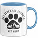 Hund Tierliebhaber Tasse Geschenk Lustige Geschenkidee Spruch Das Leben Ist Schöner Mit Hund Blau Trendation