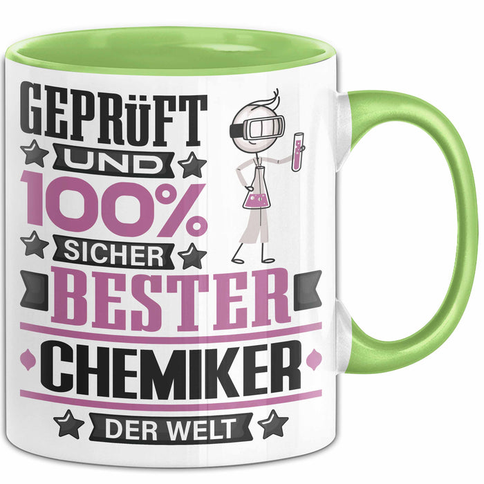 Chemiker Geschenk Lustiger Spruch für Chemiker Geschenkidee Bester Chemiker Der Welt Grün Trendation