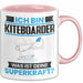 Kiteboarder Tasse Geschenk für Kiteboarder Geburtstag Lustiger Spruch Kaffee-Becher Was Ist Deine Superkraft Rosa Trendation