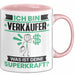 Verkäufer Tasse Geschenk für Verkäufer Geburtstag Lustiger Spruch Kaffee-Becher Was Ist Deine Superkraft Rosa Trendation