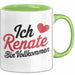 Renate Tasse Geschenk Ich Bin Vollkommen Renate Geschenkidee Geburtstag Grün Trendation