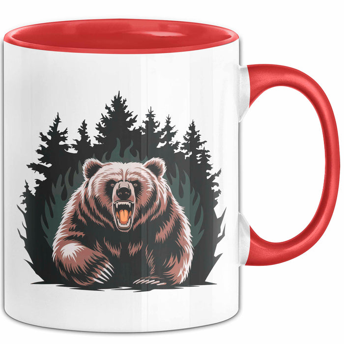 Bärenliebhaber Tasse Geschenkidee für Naturliebhaber Rot Trendation