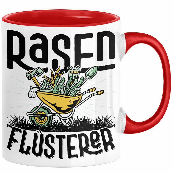 Gärtner Tasse Geschenk für Hobbygärtner Landschaftsgärtner Männer Geschenkidee Rasenflüsterer Gartenarbeit Kaffee-Becher Rot Trendation