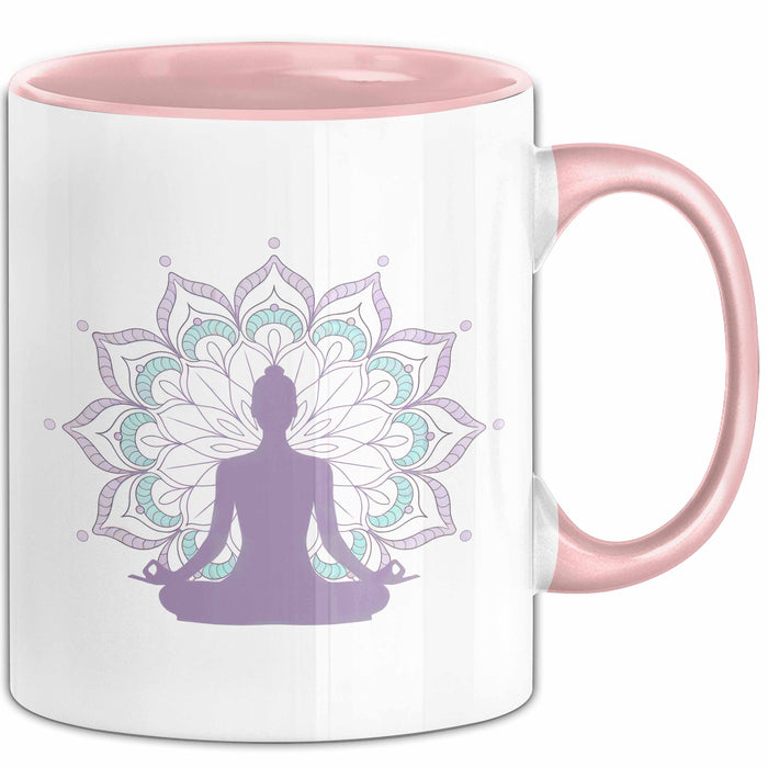 Yoga Liebhaber Tasse Geschenkidee für Zen Posen Suchende Rosa Trendation