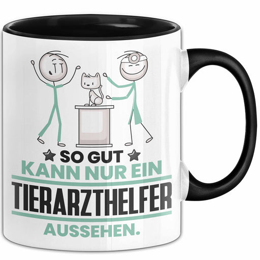Tierarzthelfer Geschenk Tasse So Gut Kann Nur Ein Tierarzthelfer Aussehen Geschenkidee Kaffee-Becher Schwarz Trendation
