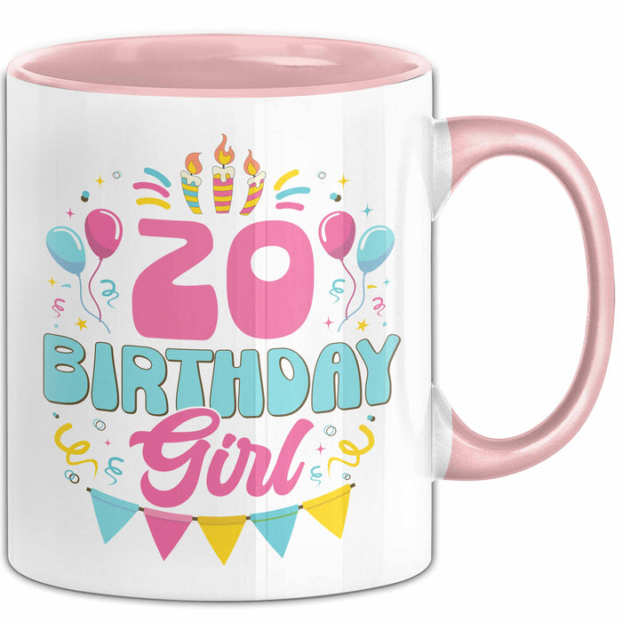 20. Geburtstag Tasse Frauen Mädchen Geschenkidee Lustig 20 Birthday Girl Lustiger Spruch Rosa Trendation