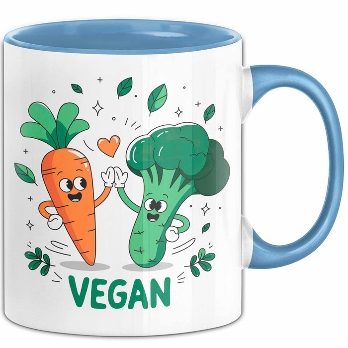 Veganer Tasse Geschenk Lustige Geschenkidee Spruch Für Pflanzliche Ernährung Fans Blau Trendation