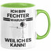 Fechter Geschenk Tasse Lustiger Spruch Ich Bin Fechter Warum Weil Ich Es Kann Geschenkidee Bester Fechter Geburtstag Kaffee-Becher Grün Trendation