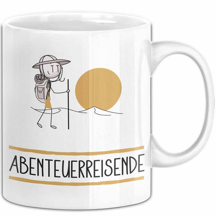 Geschenk für Abenteuerreisende Tasse Lustige Geschenkidee Geburtstag Ich Bin Abenteuerreisende Ich Darf Das Weiß Trendation